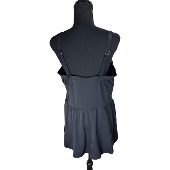 Denim & Co. Beach Sweetheart Neckline Swim Dress NWOT BLACK SIZE 18W - Picture 5 of 8